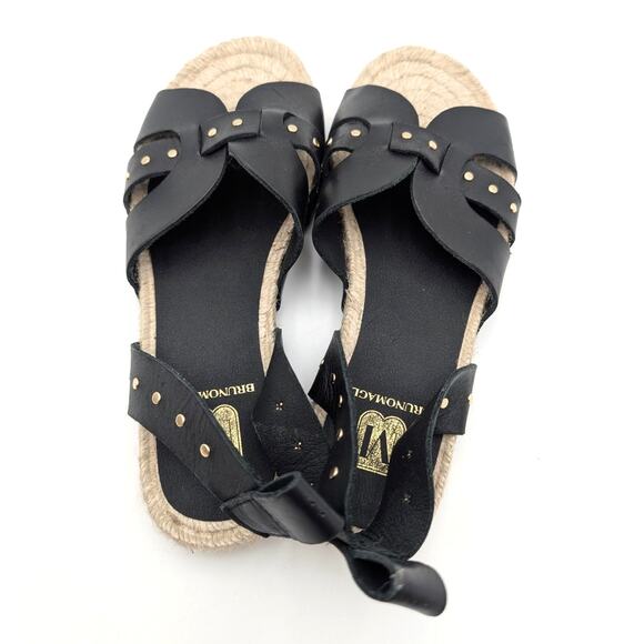 Bruno Magli Perla Ankle Strap Espadrille Sandals Women's Black Size US7 EU37.5 - Picture 10 of 10